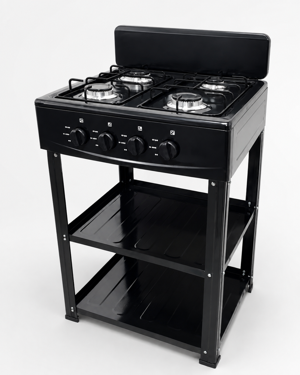 COCINA DE GAS CON ESTANTES 4 QUEMADORES