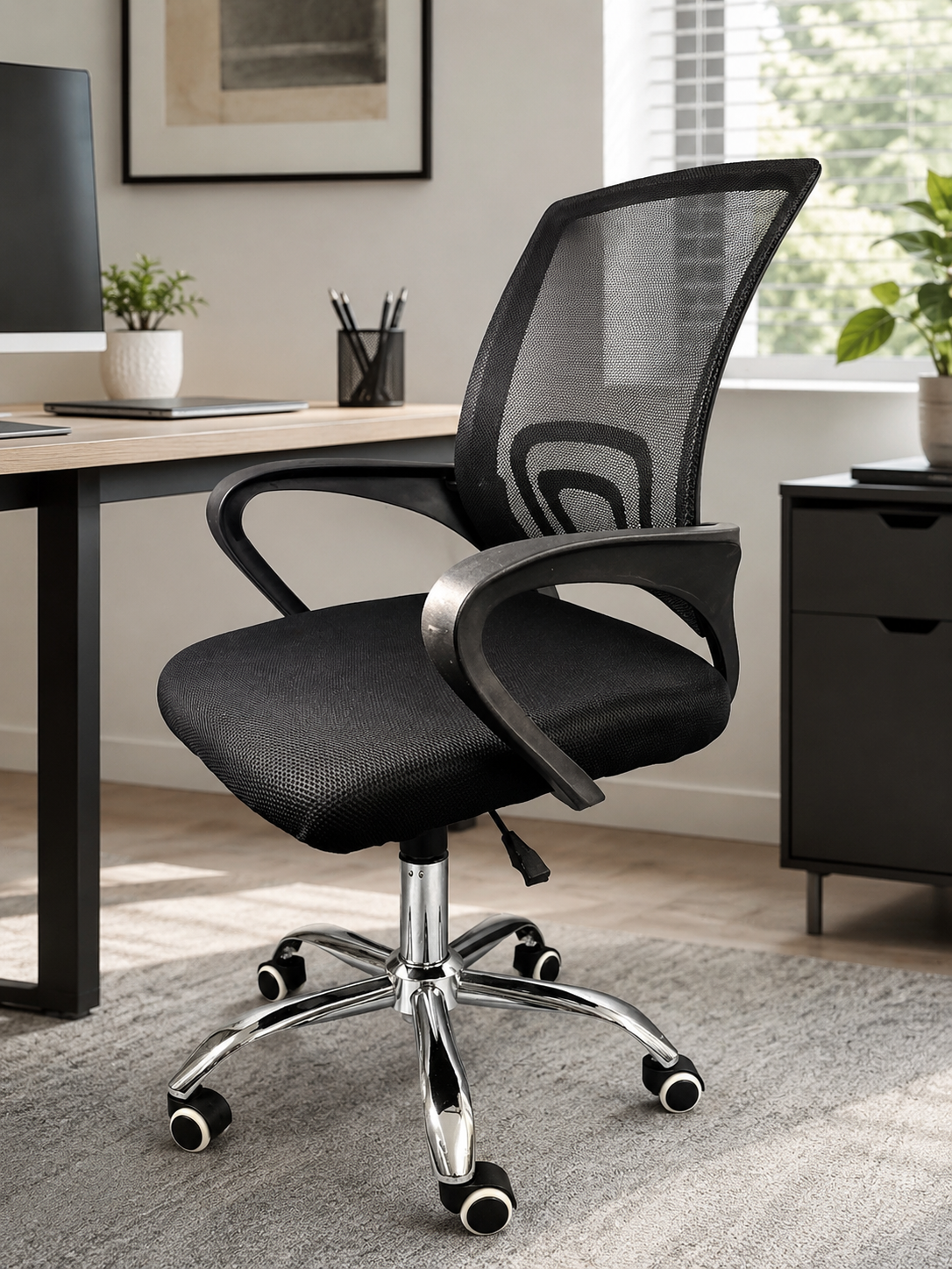 SILLA DE OFICINA NEGRA ERGONÓMICA