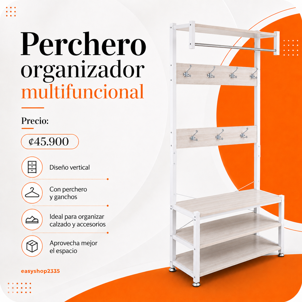 Perchero organizador multifuncional