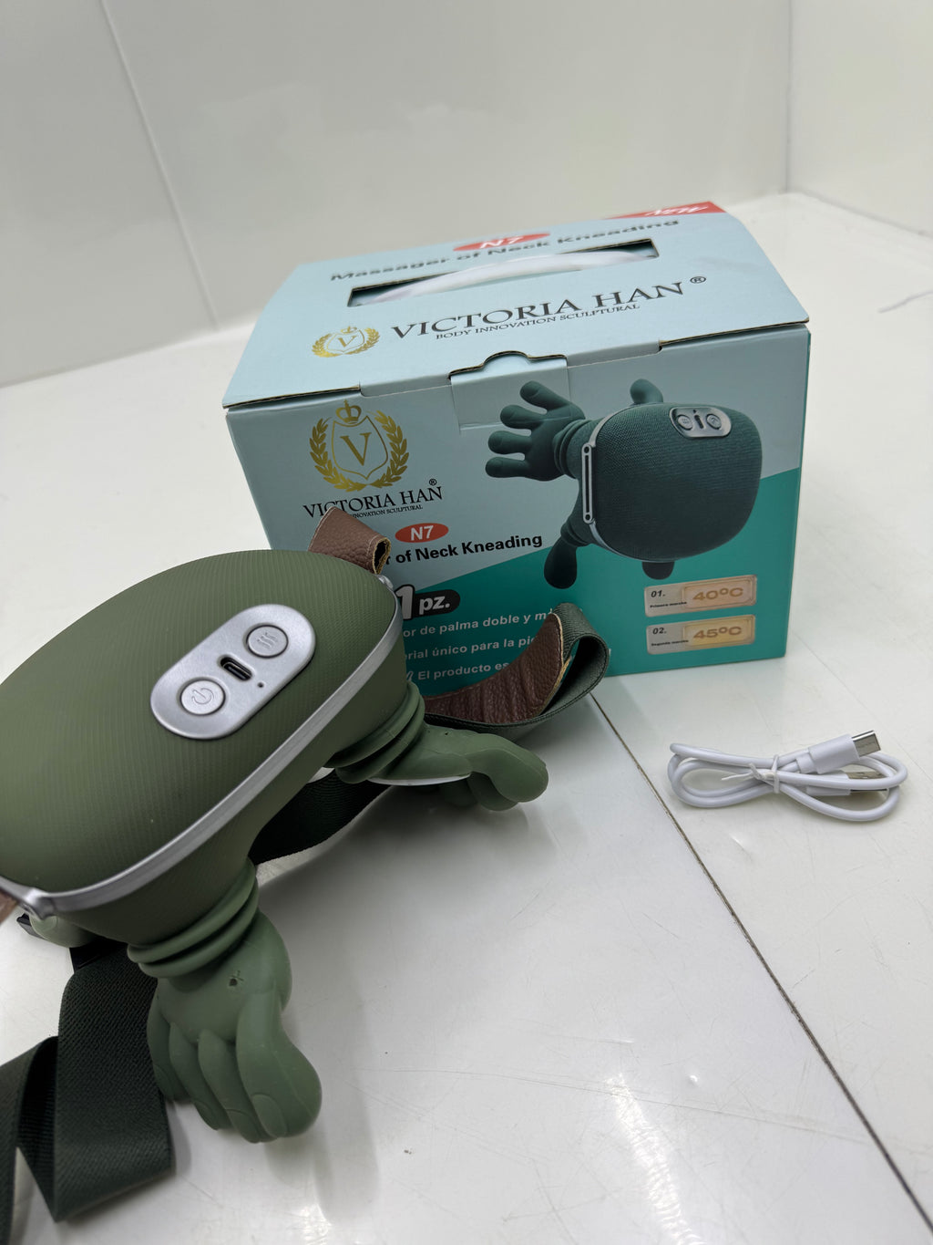MASAJEADOR DE CUELLO Y ESPALDA CON CALOR AJUSTABLE N7