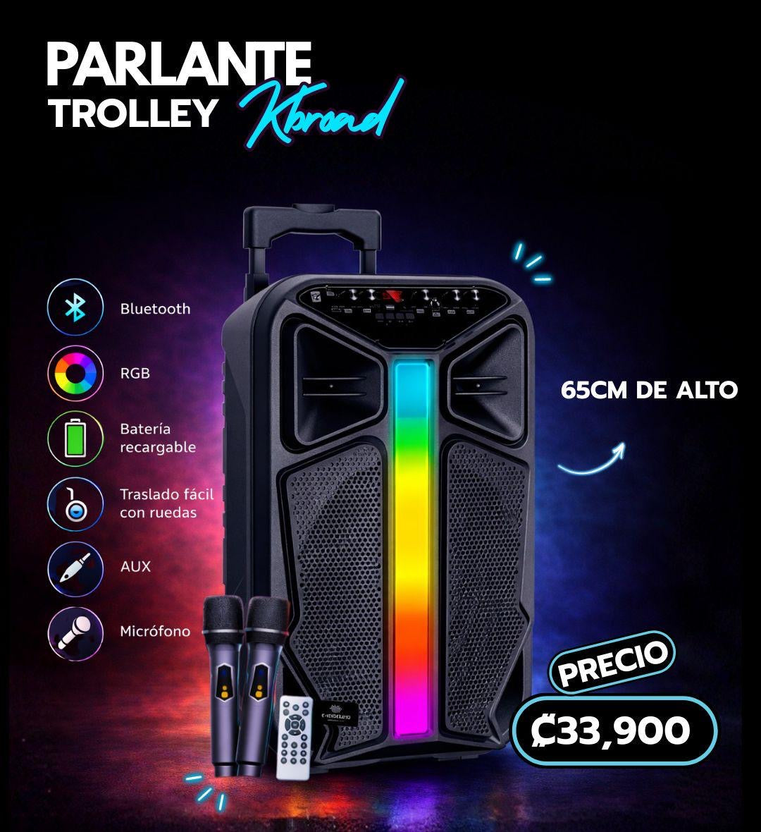 PARLANTE CON DOS MICROFONO 63CM