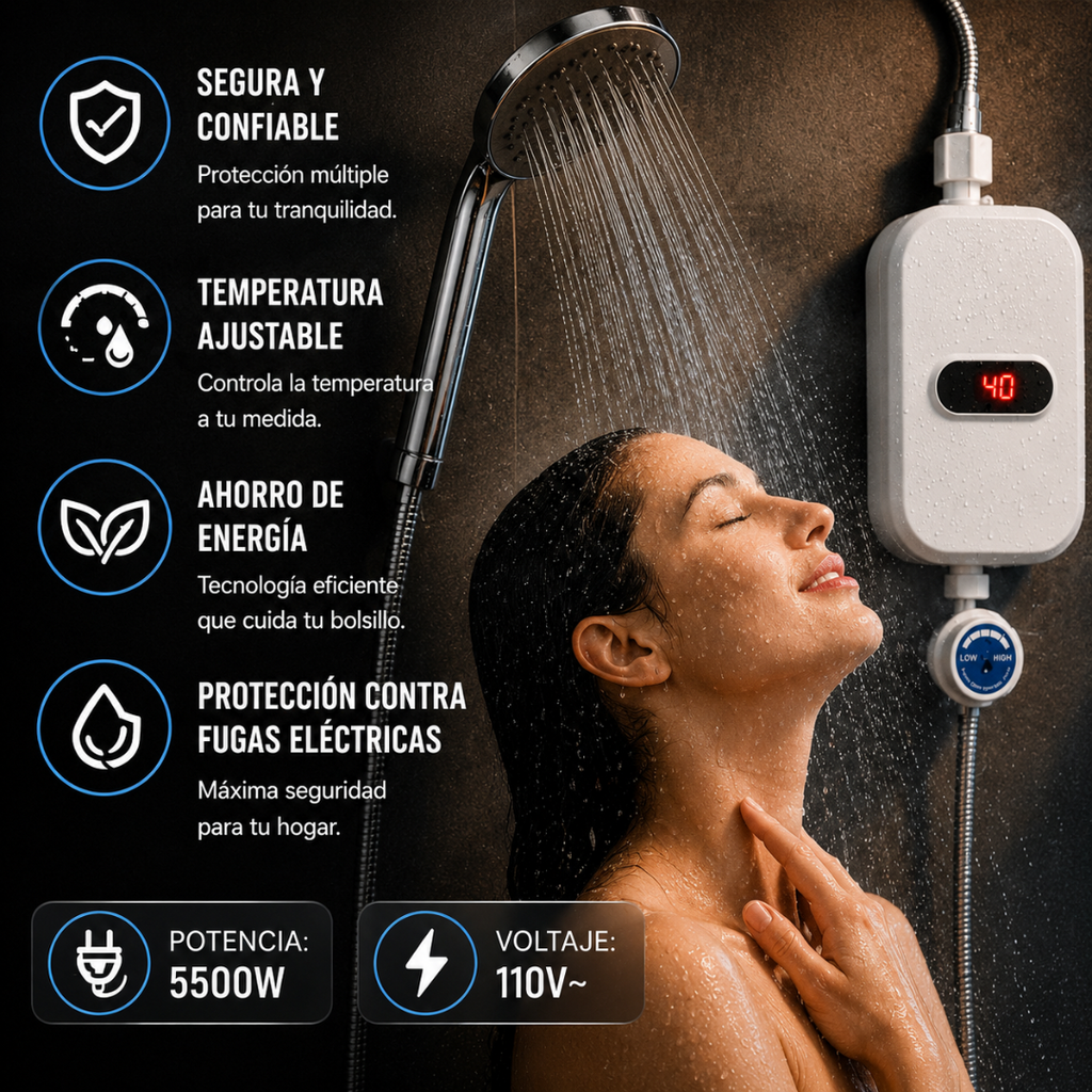 DUCHA ELECTRICA 110V CON CALENTADOR
