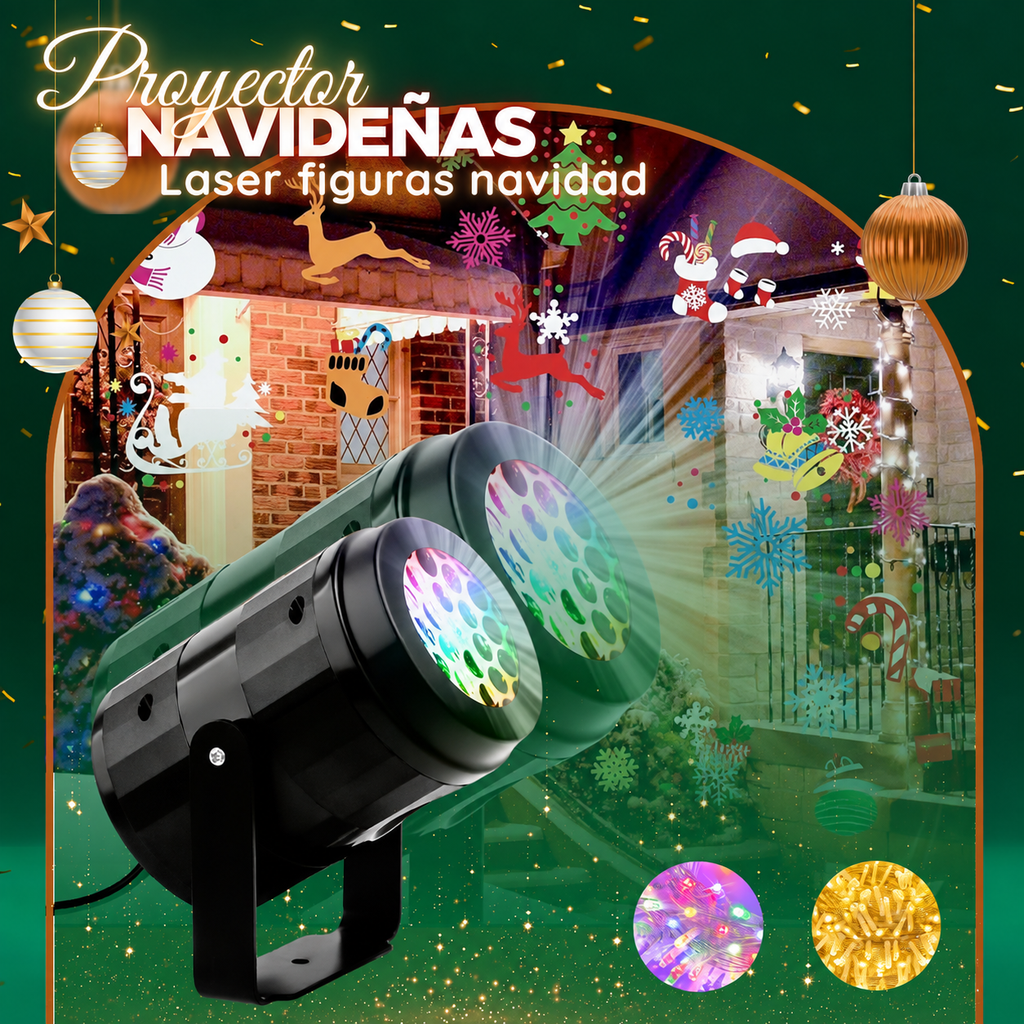 PROYECTOR LASER NAVIDEÑO FIGURAS MIX