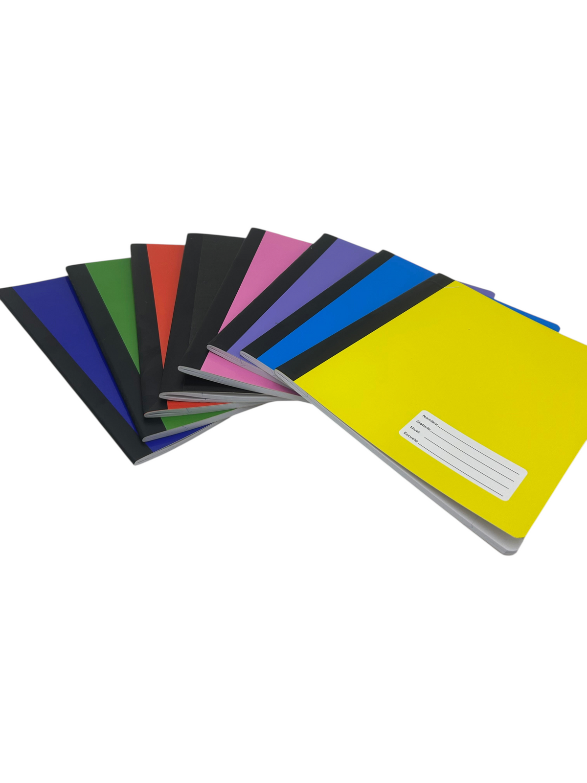 Cuadernos escolares EASY STORE cosidos de colores con 50 hojas, ideales para estudiantes y uso diario en oficina.