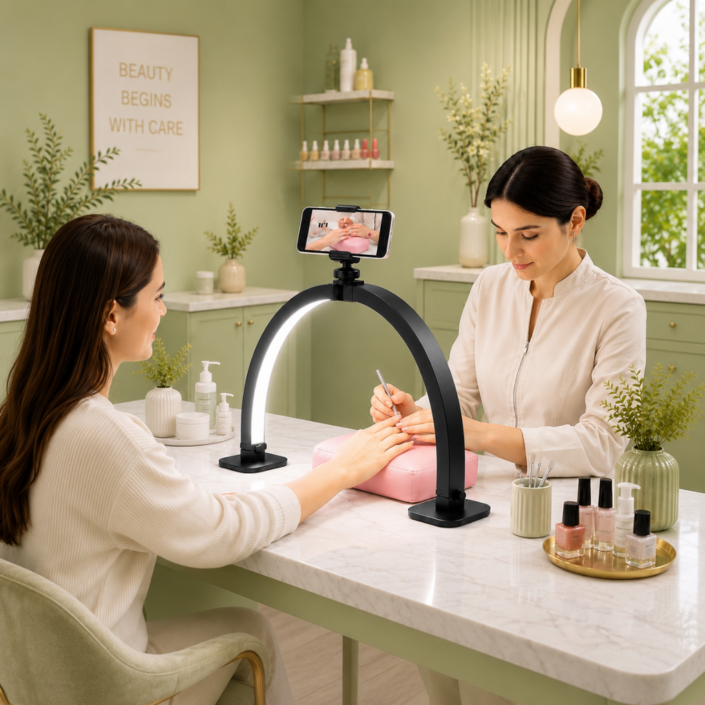 LÁMPARA DE MEDIA LUNA PARA MESA