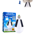 Bombillo LED solar de emergencia 12W EASY STORE con paneles solares integrados, resistente al agua IP65 y luz brillante