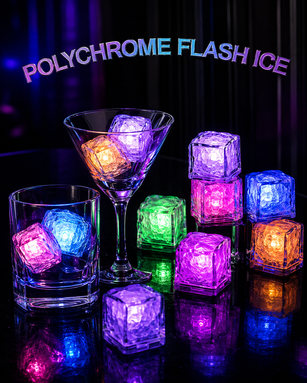CUBO DE HIELO RGB 12PZ