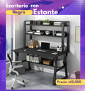 ESCRITORIO MODERNO CON ESTANTES NEGRO