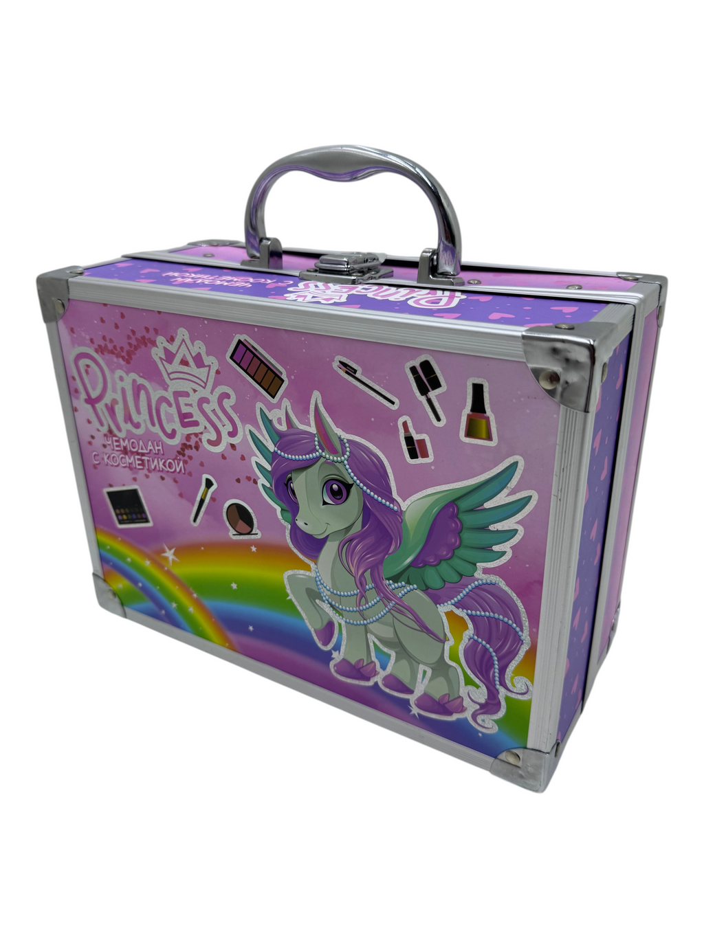 Maleta de maquillaje infantil EASY STORE con diseño de unicornio Princess, colores vibrantes y estructura resistente.