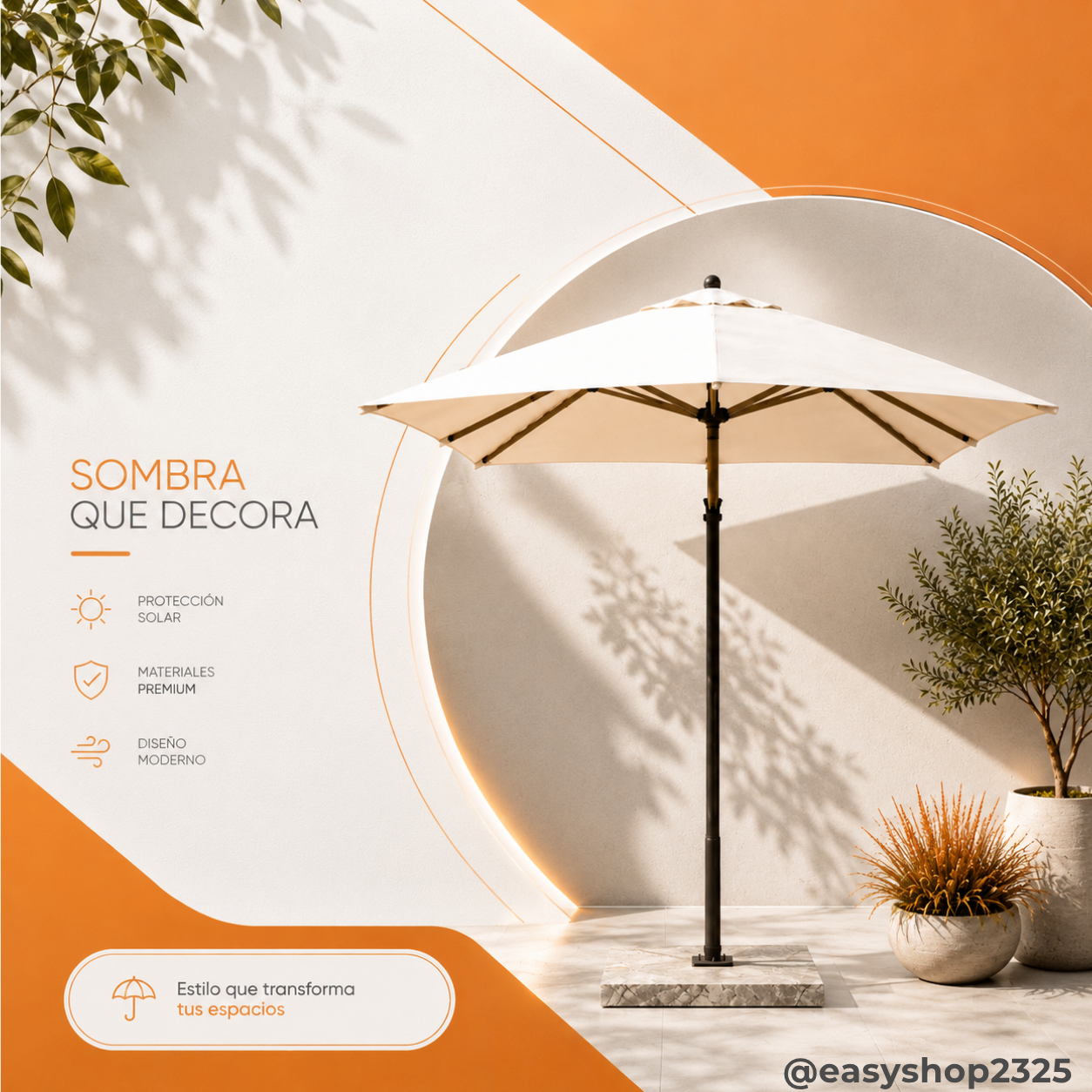 Sombrilla para exterior beige