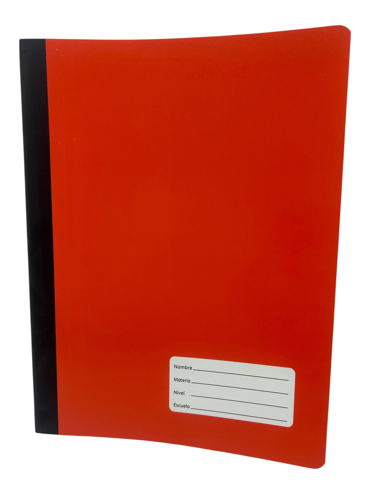 Cuaderno escolar EASY STORE rojo de 50 hojas con encuadernación cosida y etiqueta para datos personales