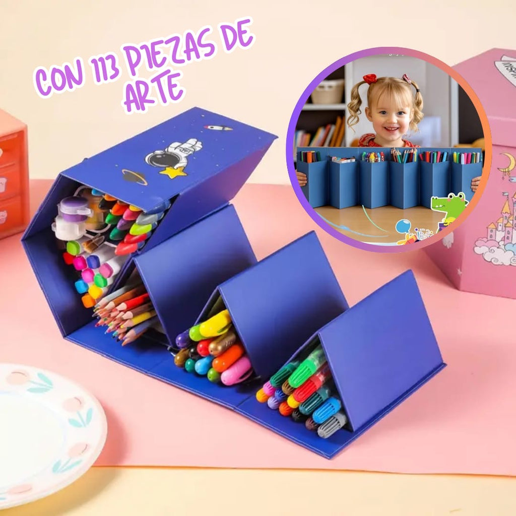 SET DE ARTE AZUL 113PZS