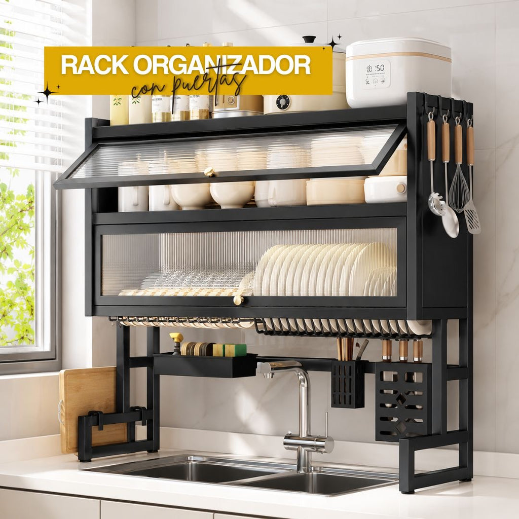 ORGANIZADOR PARA PLATOS CON TAPA ACRILICA