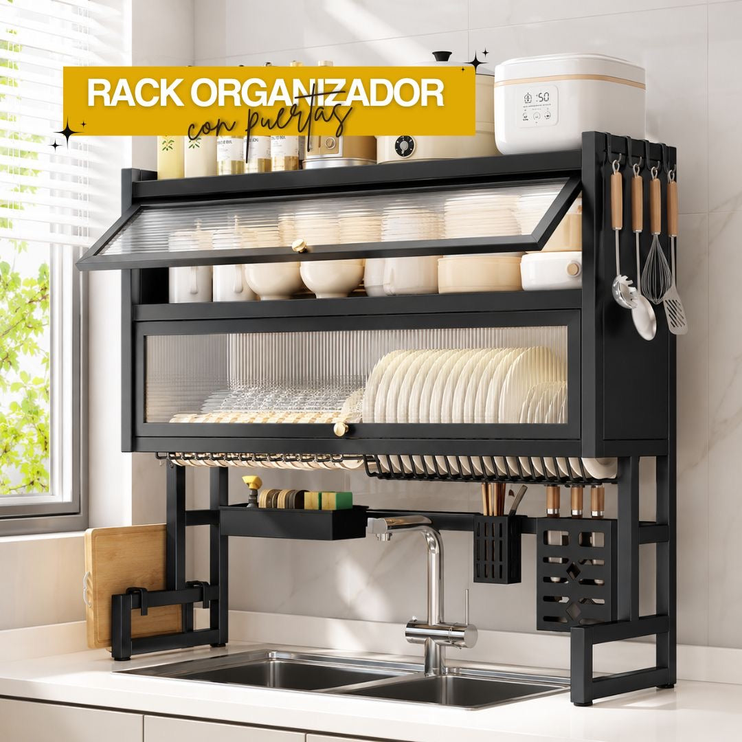 ORGANIZADOR PARA PLATOS CON TAPA ACRILICA
