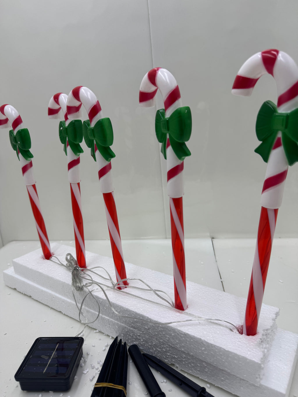 ESTACA SOLAR BASTON CANDY NAVIDEÑOS