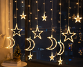 CORTINA SOLAR LUNA Y ESTRELLA 2,5M AMARILLA