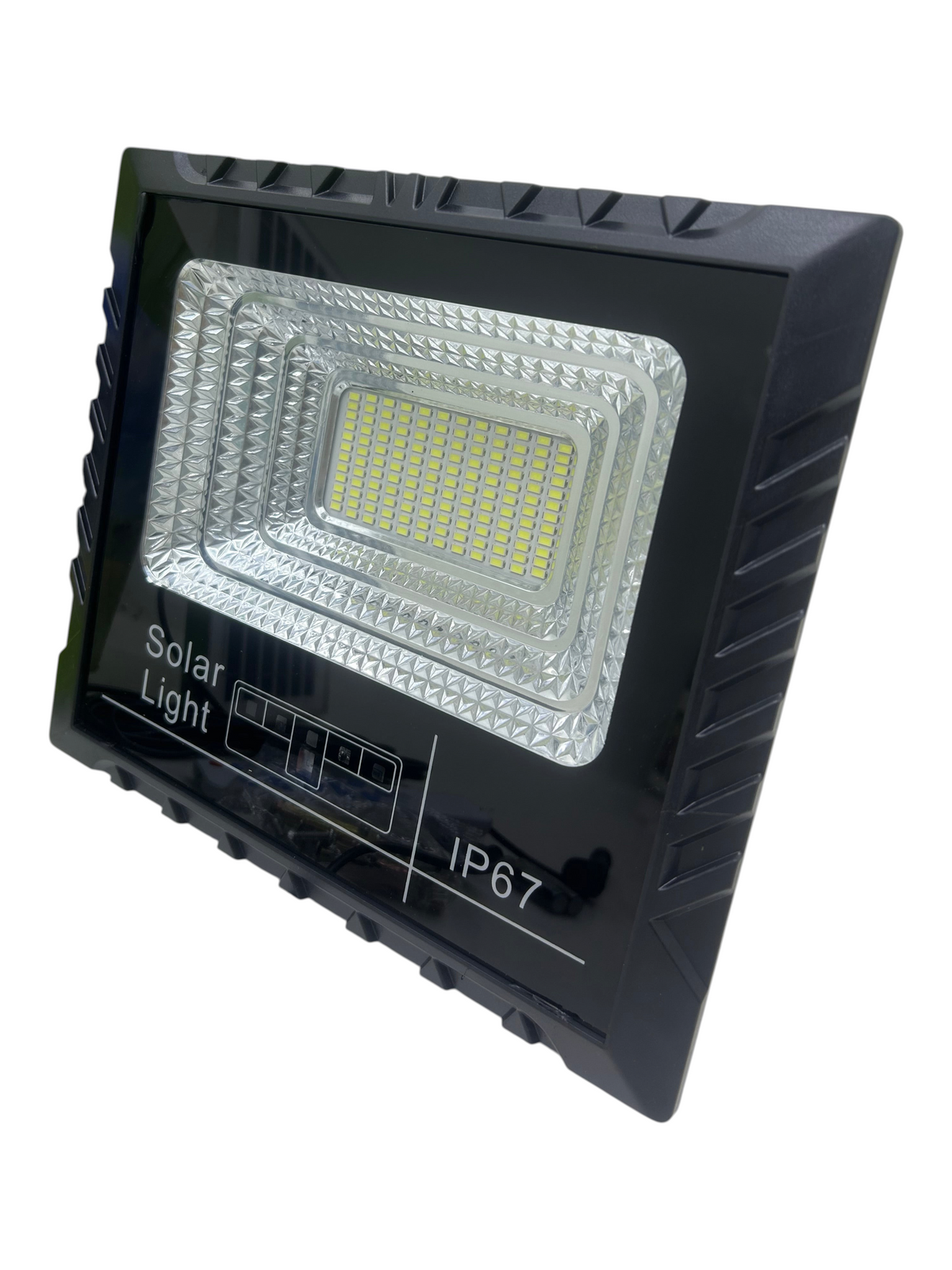 Reflector solar LED de 100W EASY STORE con carcasa negra resistente al agua IP67 para iluminación de exteriores