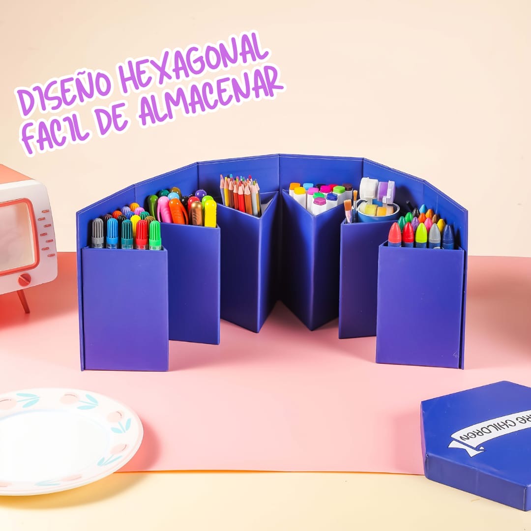 SET DE ARTE AZUL 113PZS