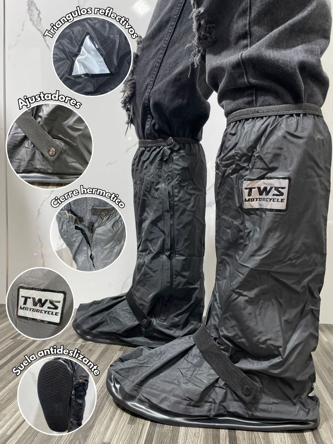 PROTECTOR DE ZAPATOS TALLA L ESTILO BOTA IMPERMEABLES