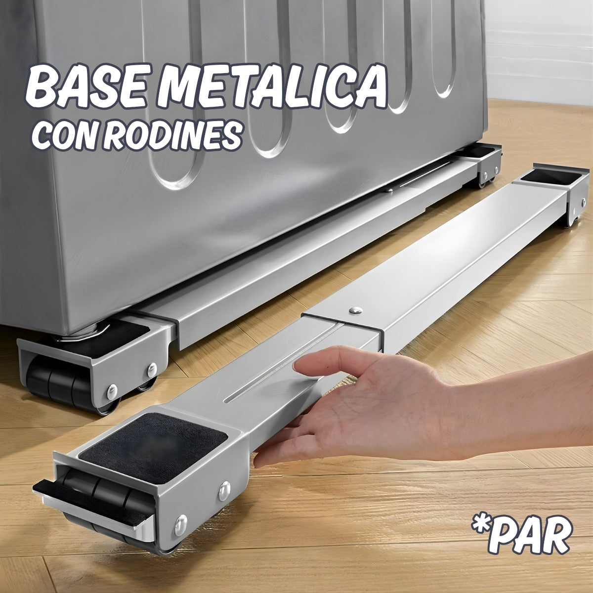 BASE CON RODINES PAR AJUSTABLE