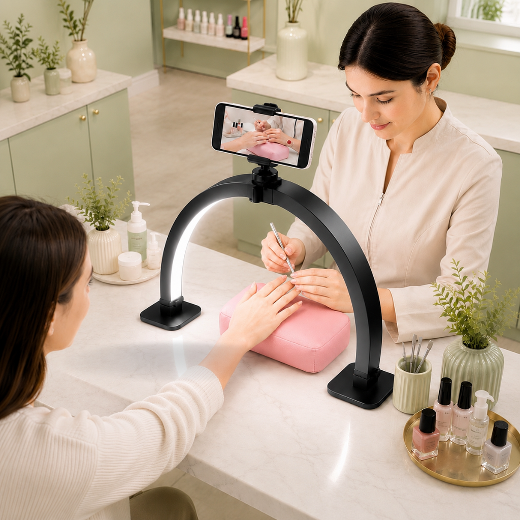 LÁMPARA DE MEDIA LUNA PARA MESA
