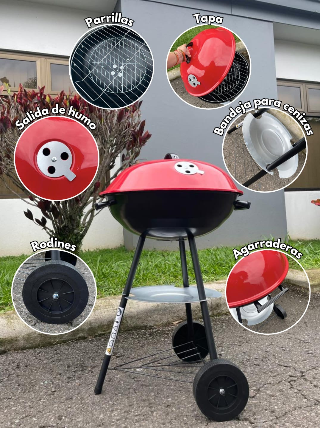 PARRILLA CON RUEDAS CIRCULAR