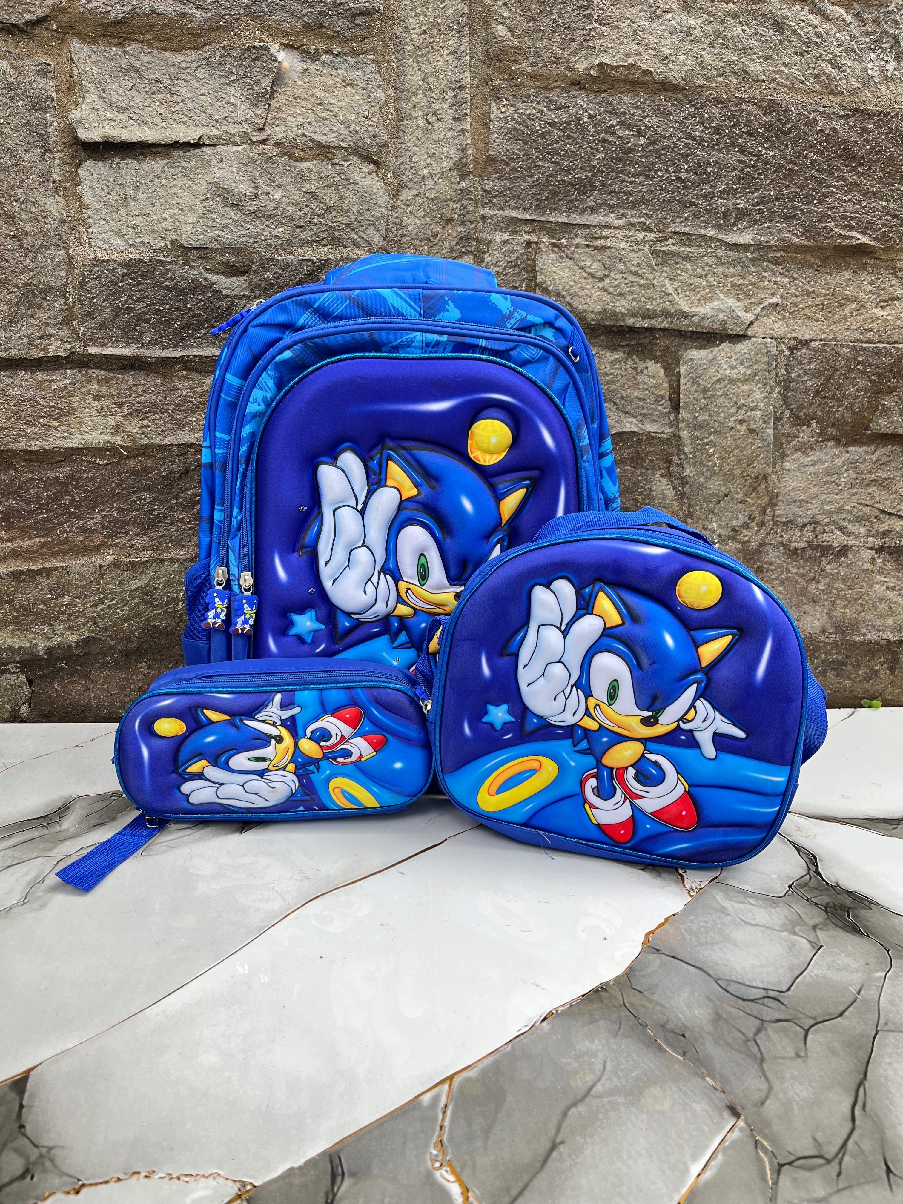 TRIO ESCOLAR MOCHILA CON LUCES SONIC