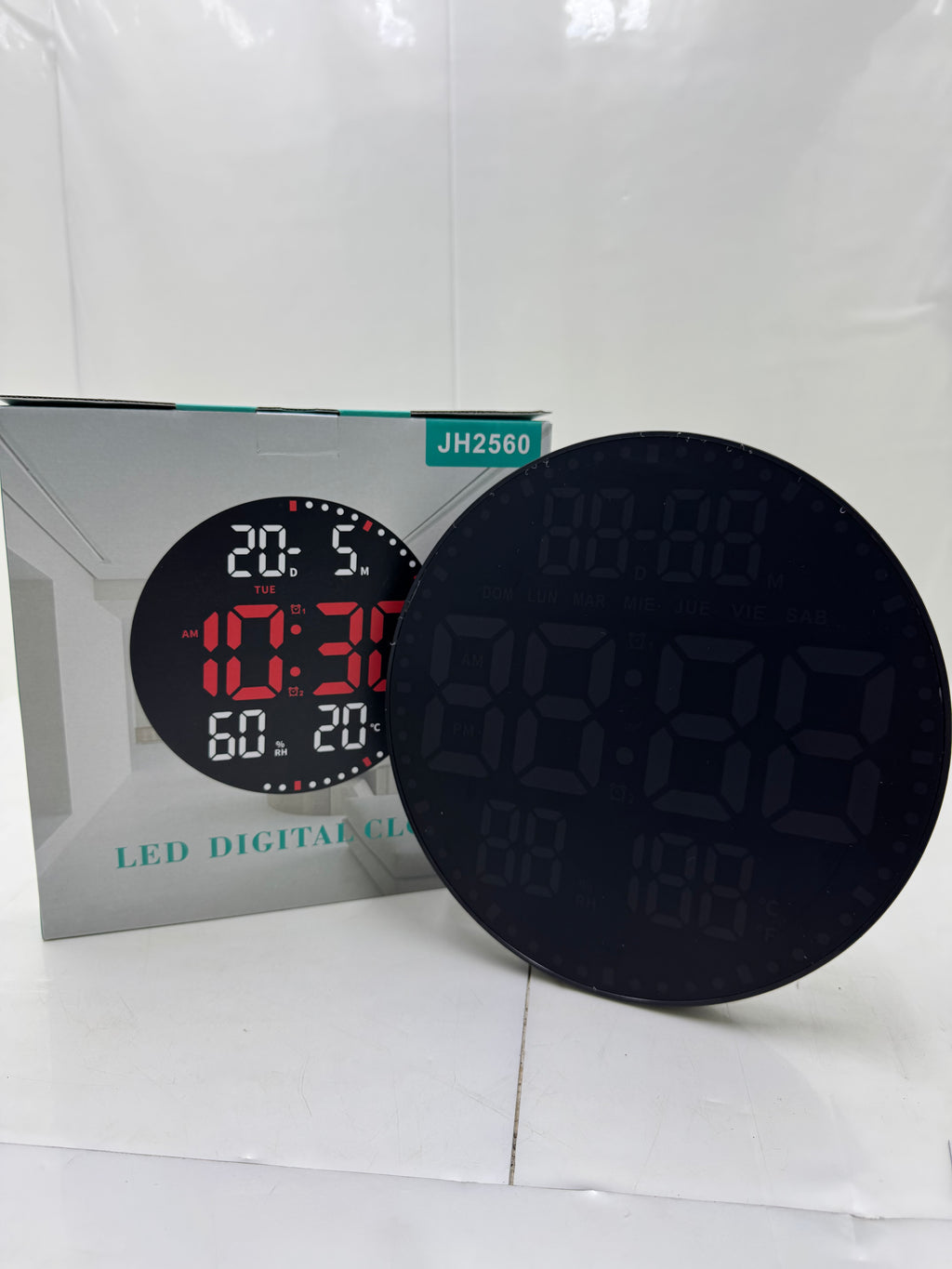 RELOJ LED C/ CONTROL DIGITAL REDONDO