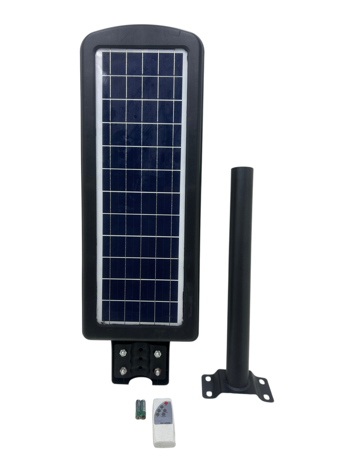 Lámpara solar EASY STORE de 400W con panel integrado, soporte de montaje y control remoto para exteriores