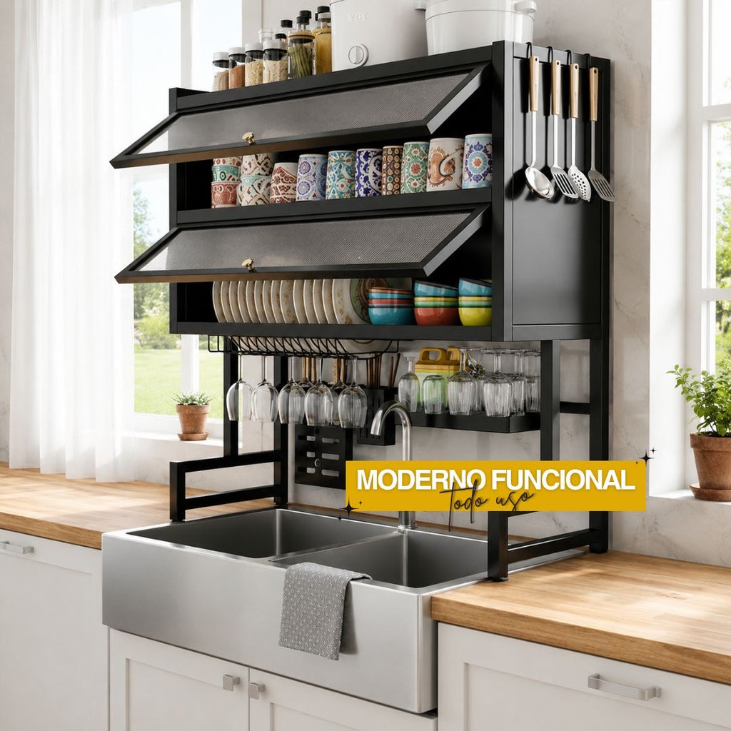 ORGANIZADOR PARA PLATOS CON TAPA ACRILICA