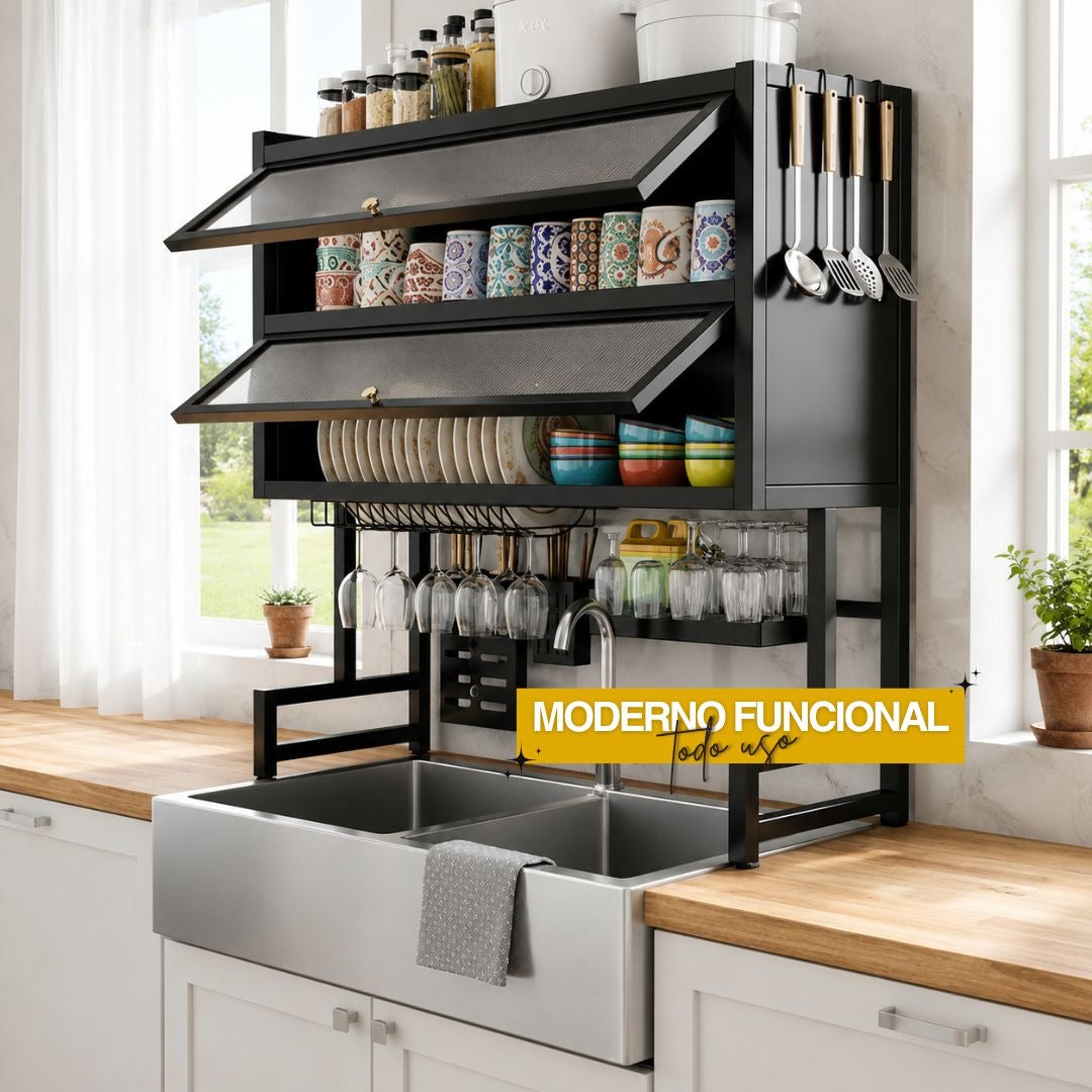 ORGANIZADOR PARA PLATOS CON TAPA ACRILICA