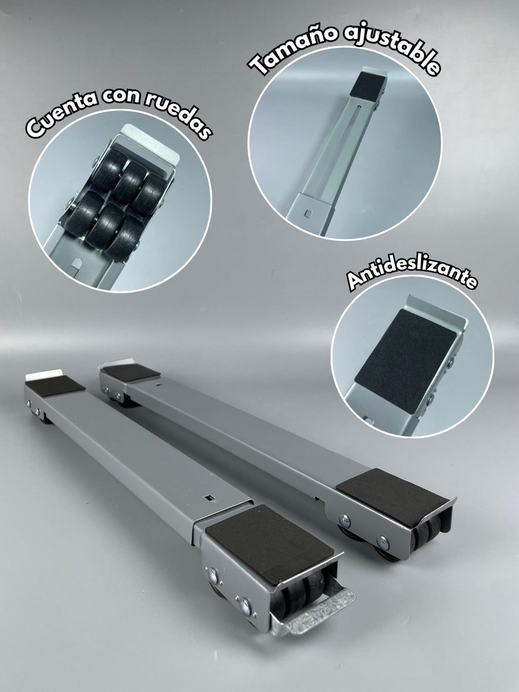 BASE CON RODINES PAR AJUSTABLE