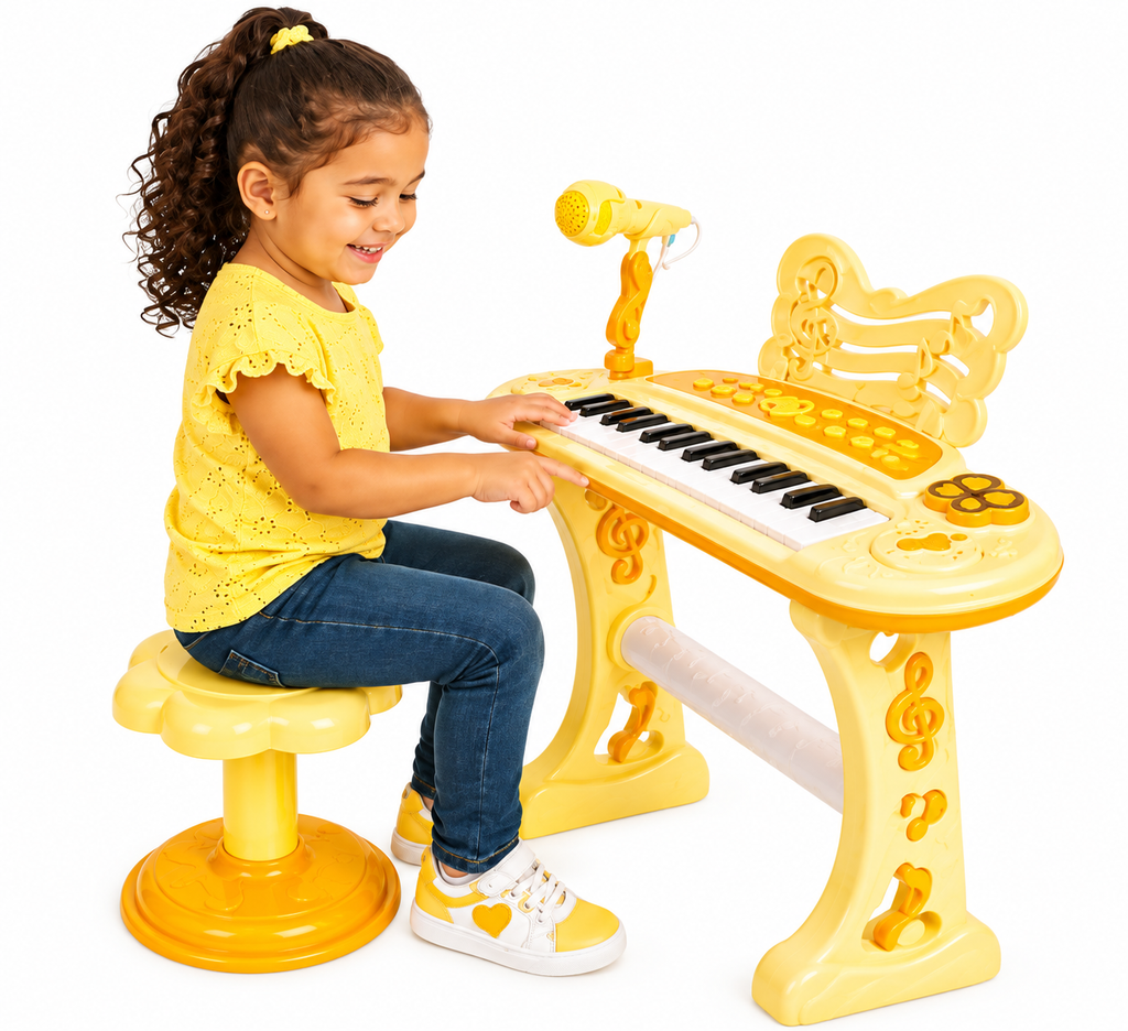 PIANO ELECTRÓNICO CON BANCO INFANTIL