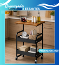 ORGANIZADOR DE MADERA CON ESTANTES DOBLE