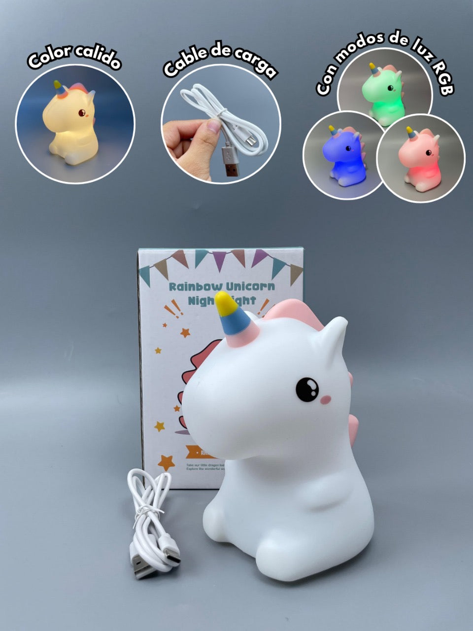 LAMPARA DE UNICORNIO RGB