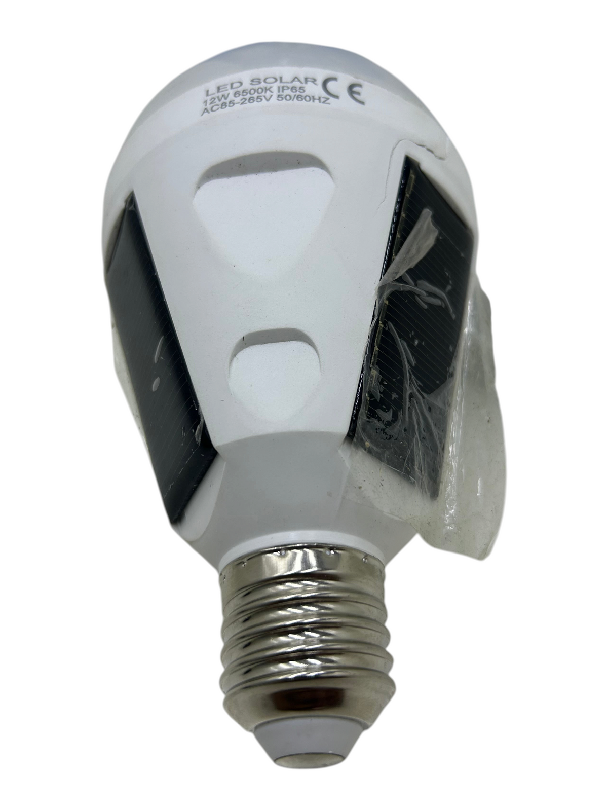Bombillo LED solar de emergencia 12W EASY STORE con paneles solares integrados y base de rosca estándar