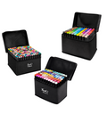 Set de marcadores EASY STORE de doble punta en estuches negros, ideales para dibujo, lettering y manualidades.