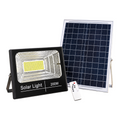 Reflector solar EASY STORE de 200W con panel independiente, luz LED para exteriores y control remoto incluido.