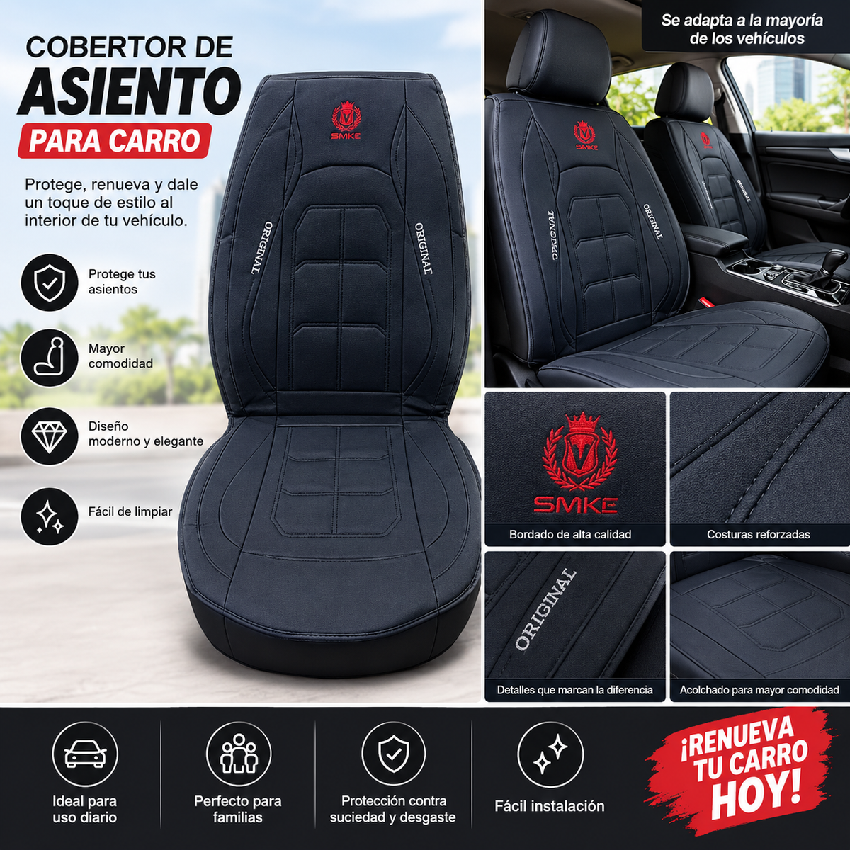 COBERTOR DE ASIENTO PARA CARRO AS001
