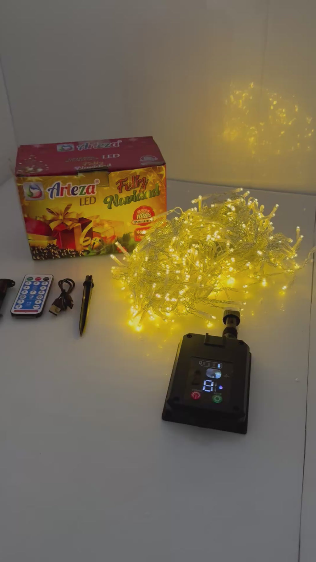 CASCADA SOLAR AMARILLAS 12M NAVIDEÑOS