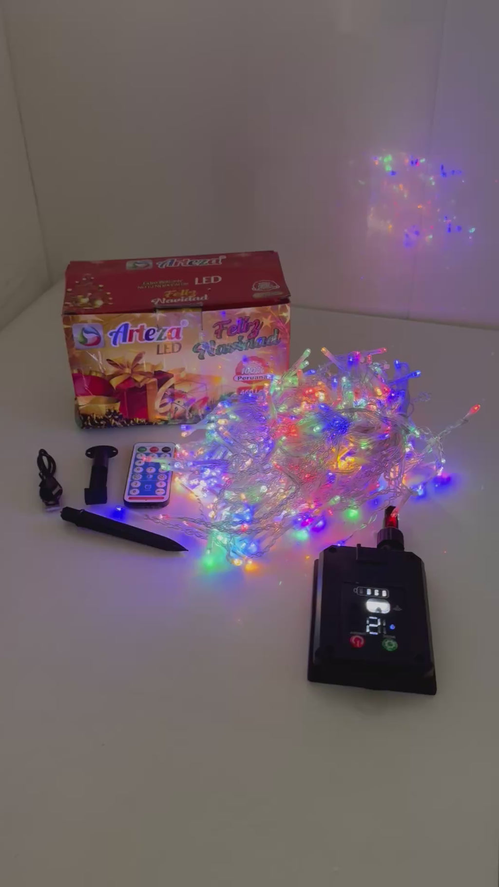 CASCADA SOLAR MULTICOLOR 12M NAVIDEÑOS