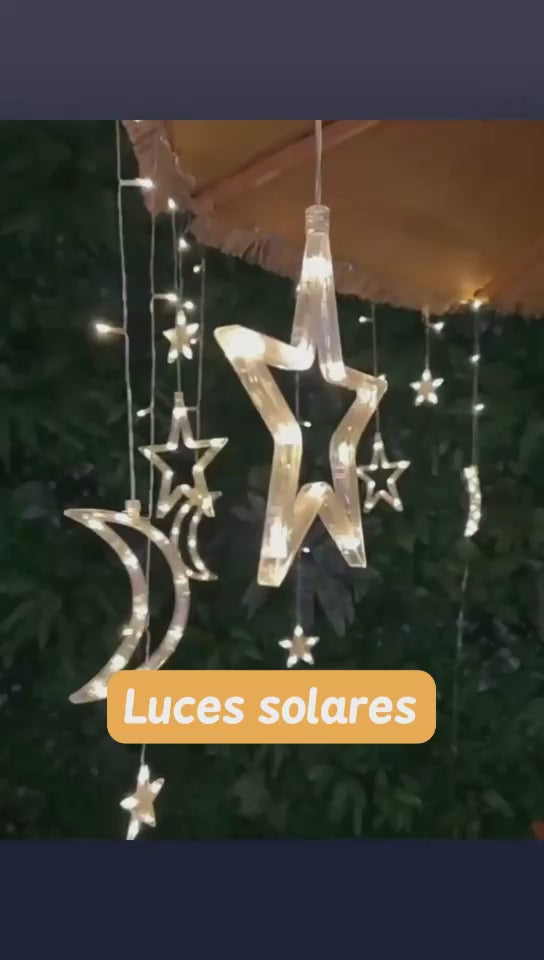 CORTINA SOLAR LUNA Y ESTRELLA 2,5M AMARILLA