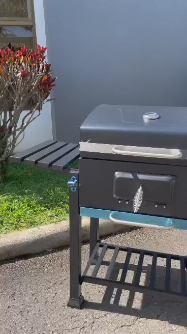 PARRILLA ESTILO AMERICANA CON RUEDA