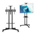 Base móvil para TV EASY STORE de 32 a 70 pulgadas, color negro, con ruedas y repisa para accesorios.